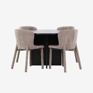 Venture Home – Matbord Strada med Astoria-stol – Brun – Matgrupp 4 personer – Från Homeroom