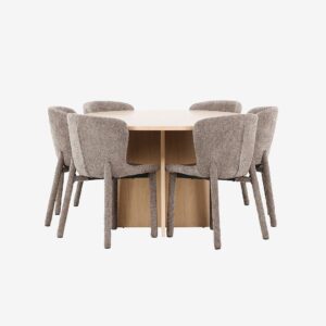 Venture Home – Matbord Strada med Astoria-stol – Brun – Matgrupp 6 personer – Från Homeroom