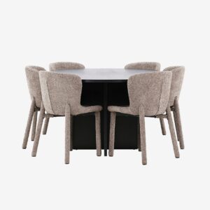 Venture Home – Matbord Strada med Astoria-stol – Brun – Matgrupp 6 personer – Från Homeroom