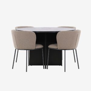 Venture Home – Matbord Strada med stol Edina – Brun – Matgrupp 4 personer – Från Homeroom