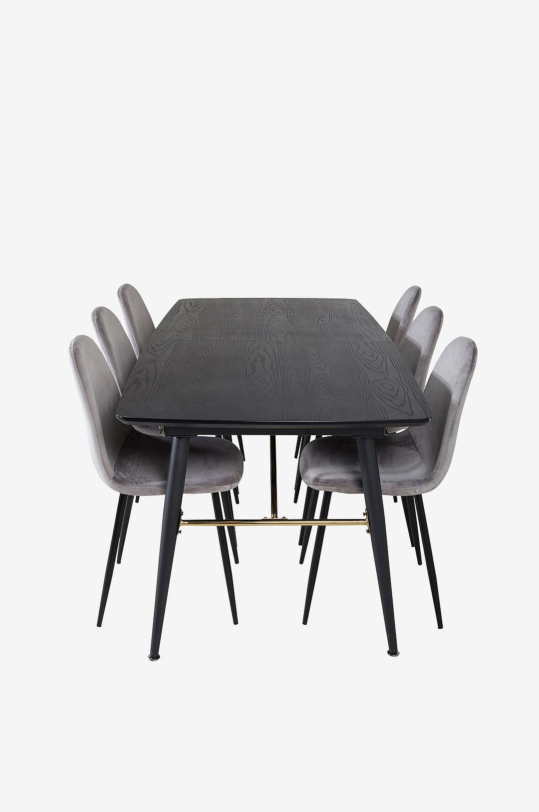 Venture Home – Matgrup Gold med 6st matstolar Polar – Svart – Matgrupp 6 personer – Från Homeroom