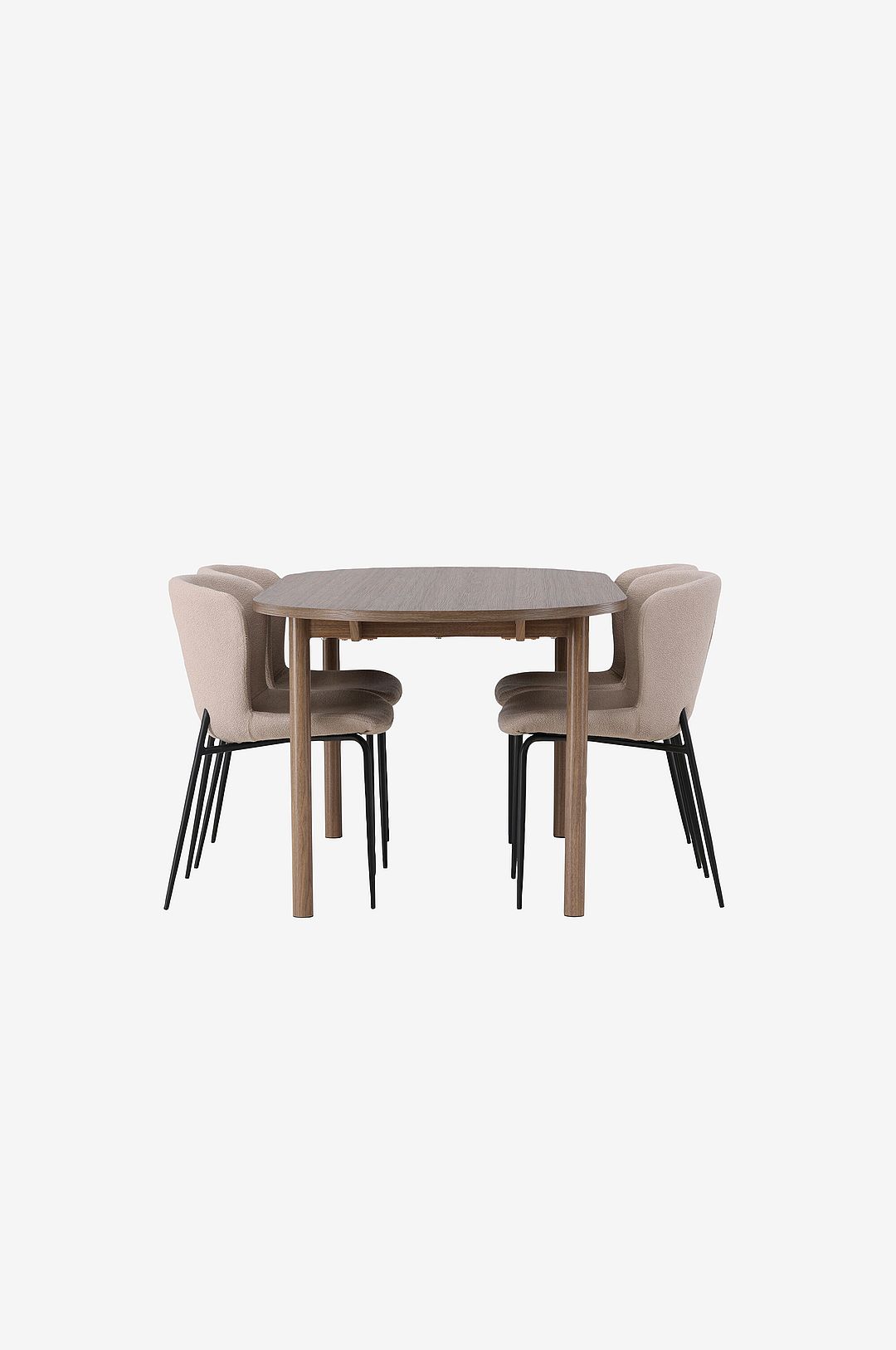 Venture Home – Matgrupp Andy med 4st stolar Modesto – Beige – Matgrupp 4 personer – Från Homeroom