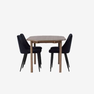 Venture Home – Matgrupp Andy med 4st stolar Night – Brun – Matgrupp 4 personer – Från Homeroom