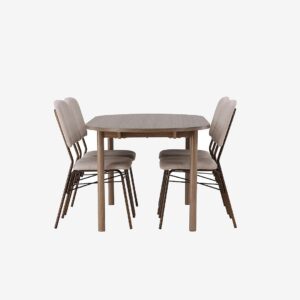 Venture Home – Matgrupp Andy med 4st stolar Seda – Brun – Matgrupp 4 personer – Från Homeroom