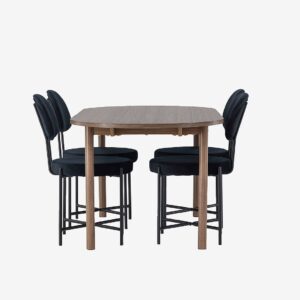 Venture Home – Matgrupp Andy med 4st stolar Stella – Brun – Matgrupp 4 personer – Från Homeroom