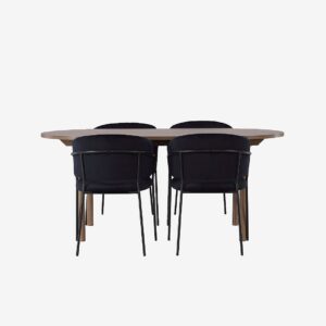 Venture Home – Matgrupp Andy med stolar Selma – Svart – Matgrupp 6 personer – Från Homeroom