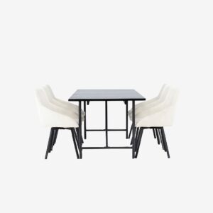 Venture Home – Matgrupp Astrid med 6st stolar Rosie – Vit – Matgrupp 6 personer – Från Homeroom