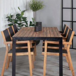 Venture Home – Matgrupp Bois med 6st matstolar Venice – Brun – Matgrupper – Från Homeroom