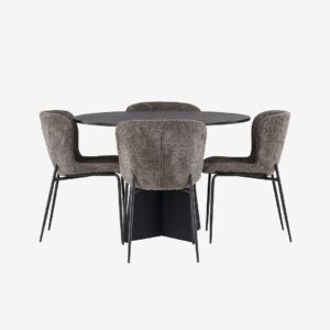 Venture Home – Matgrupp Bootcut med 4st matstolar Modesto – Svart – Matgrupp 4 personer – Från Homeroom