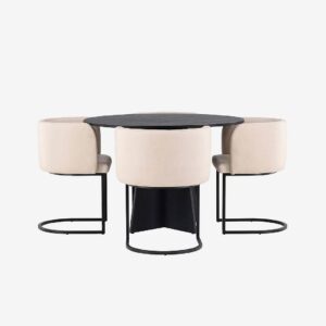 Venture Home – Matgrupp Bootcut med 4st matstolar Simrishman – Svart – Matgrupp 4 personer – Från Homeroom