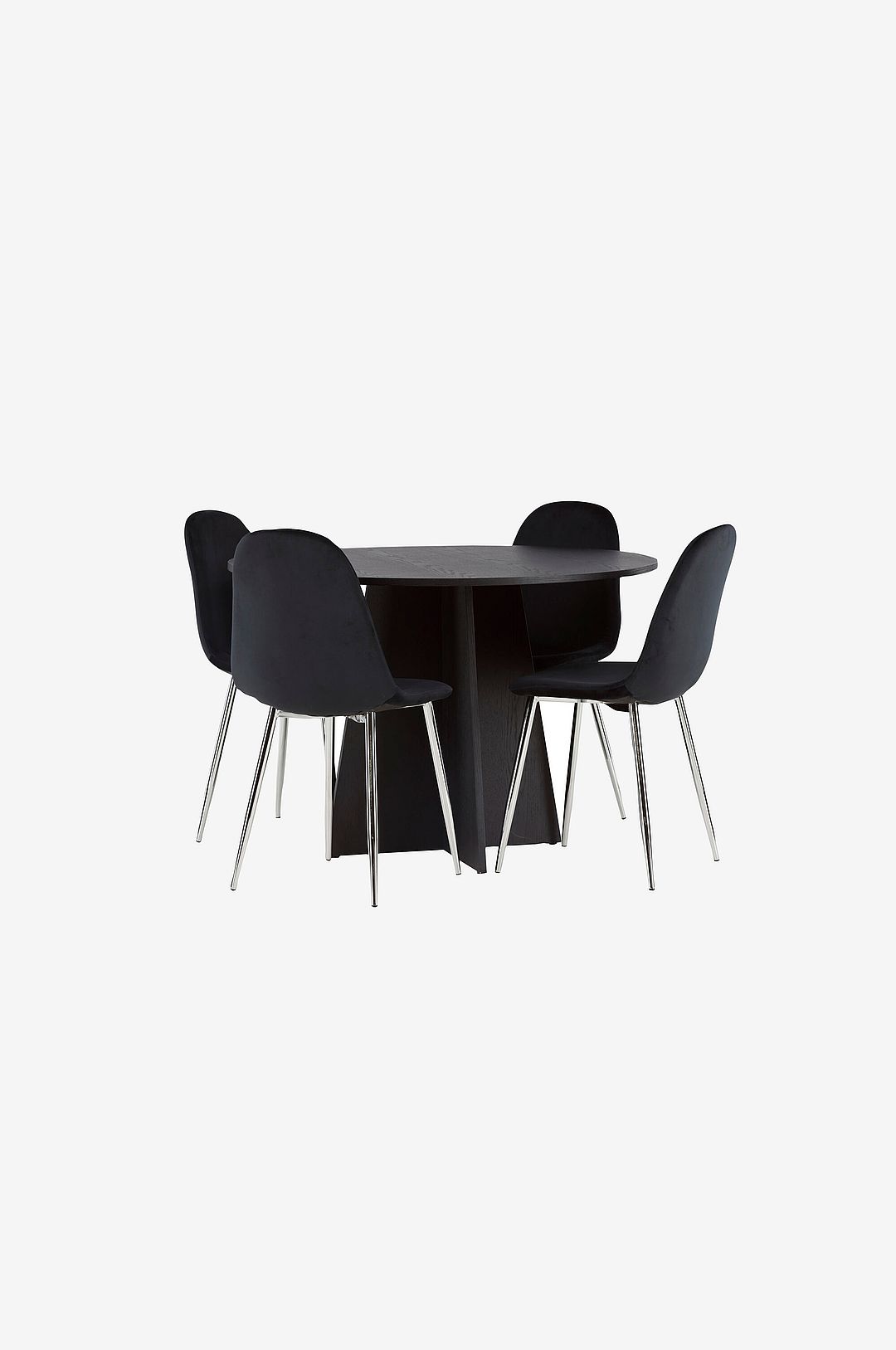 Venture Home – Matgrupp Bootcut med 4st stolar Polar – Svart – Matgrupp 4 personer – Från Homeroom