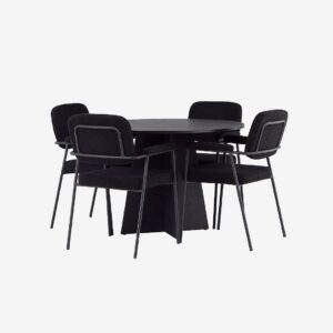 Venture Home – Matgrupp Bootcut med 4st stolar Yesterday – Svart – Matgrupp 4 personer – Från Homeroom