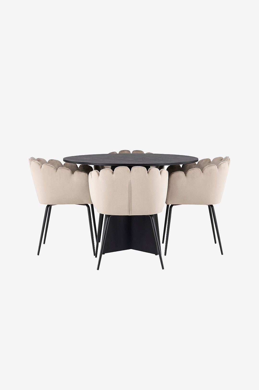 Venture Home – Matgrupp Bootcut med 6st matstolar Limhamn – Svart – Matgrupp 6 personer – Från Homeroom