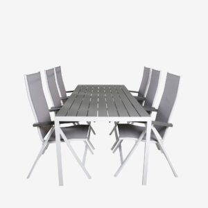 Venture Home – Matgrupp Break med 6st matstolar Albany – Grå – Matgrupper – Från Homeroom