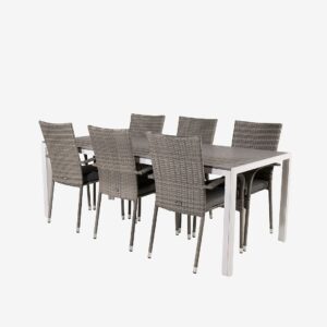 Venture Home – Matgrupp Break med 6st matstolar Anna – Grå – Matgrupper – Från Homeroom