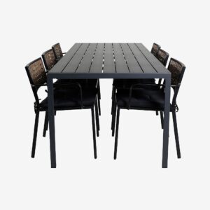 Venture Home – Matgrupp Break med 6st matstolar Paola – Svart – Matgrupper – Från Homeroom