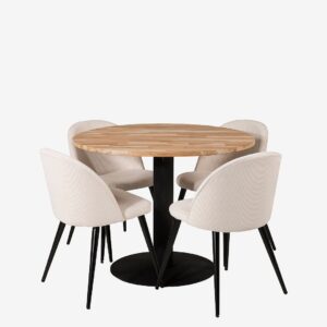 Venture Home – Matgrupp Camille med Matstol Valleta – Natur – Matgrupp 4 personer – Från Homeroom