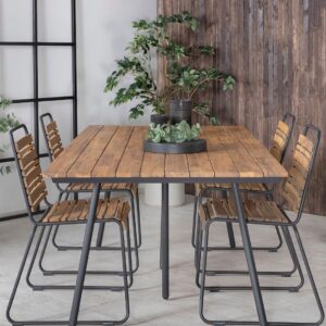 Venture Home – Matgrupp Chan med 4st matstolar Bois – Brun – Matgrupper – Från Homeroom