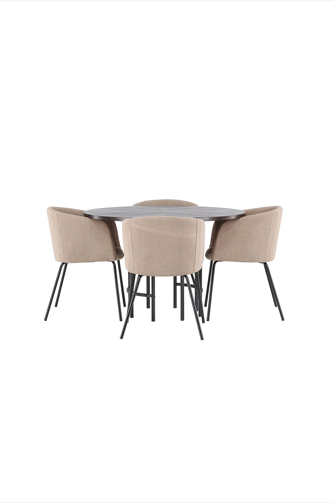 Venture Home – Matgrupp Copenhagen med 4st matstolar Berit – Brun – Matgrupp 4 personer – Från Homeroom