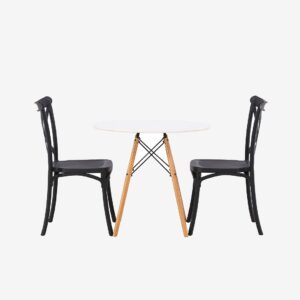 Venture Home – Matgrupp Danburi med 2st matstolar Crosett – Vit – Matgrupp 2 personer – Från Homeroom