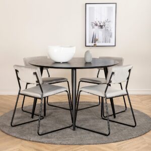 Venture Home – Matgrupp Dipp med 4 st matstolar Kenth – Svart – Matgrupp 4 personer – Från Homeroom