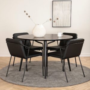 Venture Home – Matgrupp Dipp med 4 st matstolar Tvist – Svart – Matgrupp 4 personer – Från Homeroom