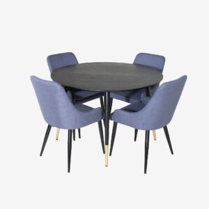 Venture Home – Matgrupp Dipp med 4st stolar Plaza – Svart – Matgrupp 4 personer – Från Homeroom