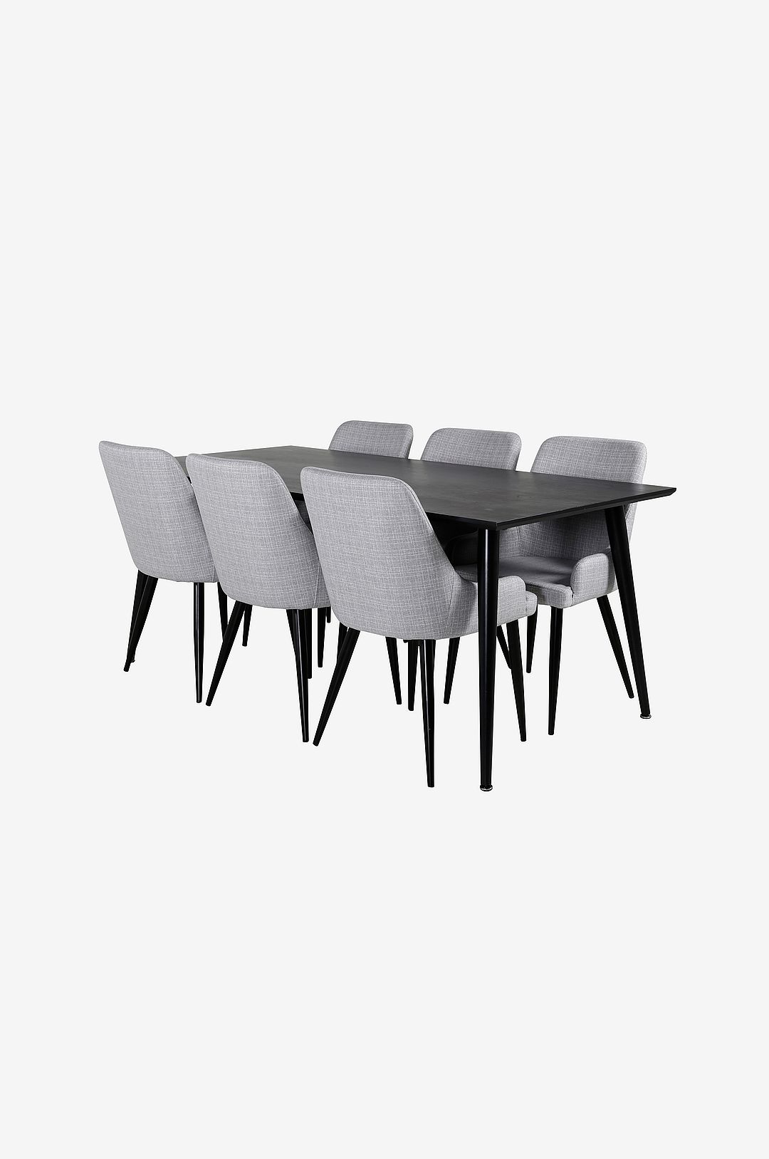 Venture Home – Matgrupp Dipp med 6st matstolar Plaza – Svart – Matgrupp 6 personer – Från Homeroom