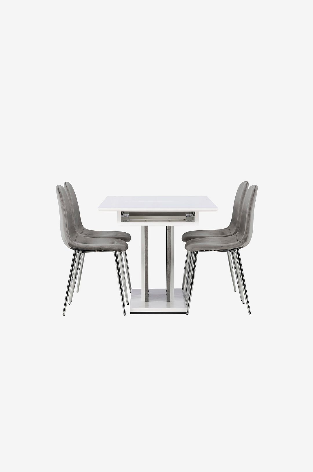 Venture Home – Matgrupp Disa med 4st stolar Eva – Vit – Matgrupp 4 personer – Från Homeroom