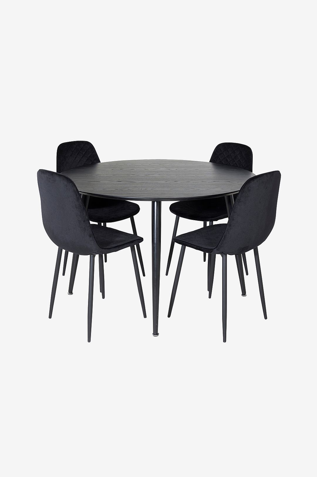 Venture Home – Matgrupp Doris med 4st matstolar Penally – Svart – Matgrupp 4 personer – Från Homeroom