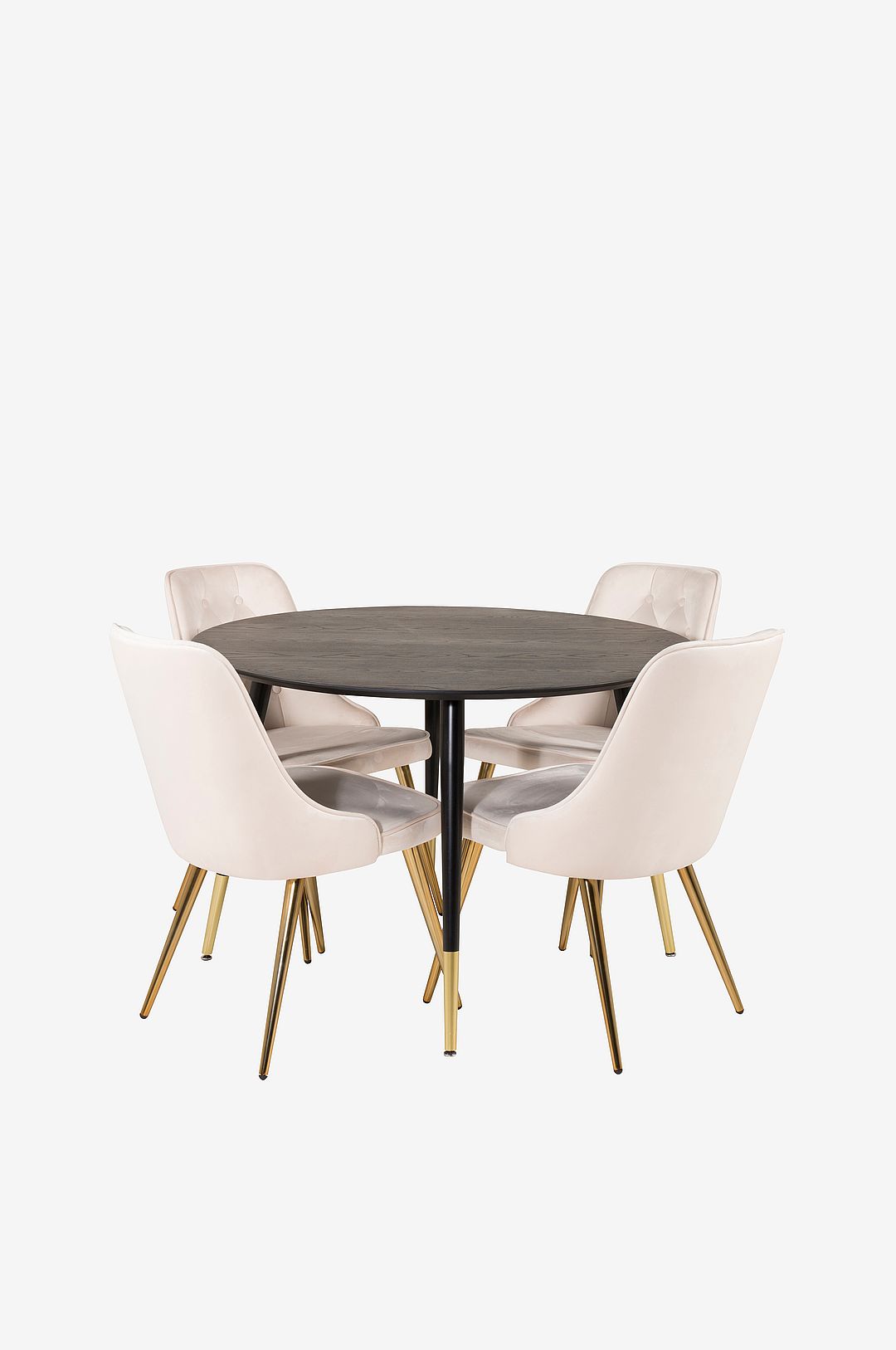 Venture Home – Matgrupp Doris med Valleta Deluxe Matstol – Svart – Matgrupp 4 personer – Från Homeroom