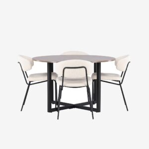 Venture Home – Matgrupp Durango med 4st matstolar Chico – Brun – Matgrupp 4 personer – Från Homeroom