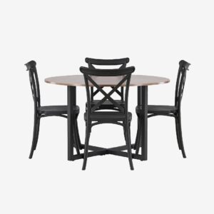 Venture Home – Matgrupp Durango med 4st matstolar Crosett – Brun – Matgrupp 4 personer – Från Homeroom