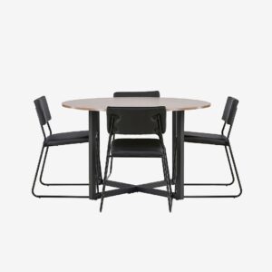 Venture Home – Matgrupp Durango med 4st matstolar Kenth – Brun – Matgrupp 4 personer – Från Homeroom