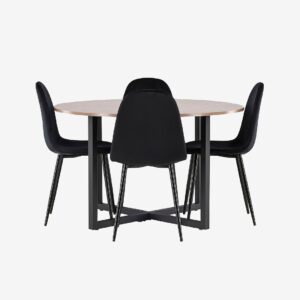 Venture Home – Matgrupp Durango med 4st matstolar Polar – Brun – Matgrupp 4 personer – Från Homeroom