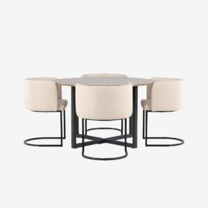 Venture Home – Matgrupp Durango med 4st matstolar Simrishman – Brun – Matgrupp 4 personer – Från Homeroom