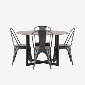 Venture Home – Matgrupp Durango med 4st matstolar Tempe – Brun – Matgrupp 4 personer – Från Homeroom