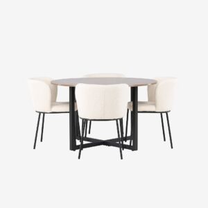 Venture Home – Matgrupp Durango med 4st stolar Edina – Brun – Matgrupp 4 personer – Från Homeroom