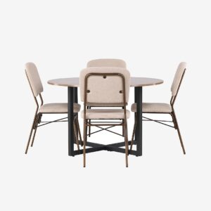 Venture Home – Matgrupp Durango med 4st stolar Seda – Brun – Matgrupp 4 personer – Från Homeroom