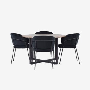 Venture Home – Matgrupp Durango med 4st stolar Selma – Brun – Matgrupp 4 personer – Från Homeroom