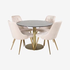 Venture Home – Matgrupp Espolla bord och 4 st Valleta stolar – Natur – Matgrupp 4 personer – Från Homeroom