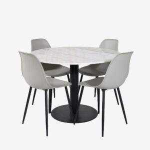 Venture Home – Matgrupp Estri inkl 4st matstolar Penally – Vit – Matgrupp 4 personer – Från Homeroom