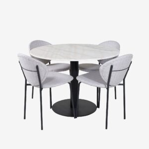 Venture Home – Matgrupp Estri inkl 4st matstolar Visby – Vit – Matgrupp 4 personer – Från Homeroom