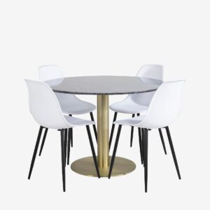 Venture Home – Matgrupp Estri med 4st matstolar Penally – Svart – Matgrupp 4 personer – Från Homeroom