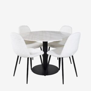 Venture Home – Matgrupp Estri med 4st matstolar Penally – Vit – Matgrupp 4 personer – Från Homeroom