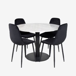 Venture Home – Matgrupp Estri med 4st matstolar Penally – Vit – Matgrupp 4 personer – Från Homeroom