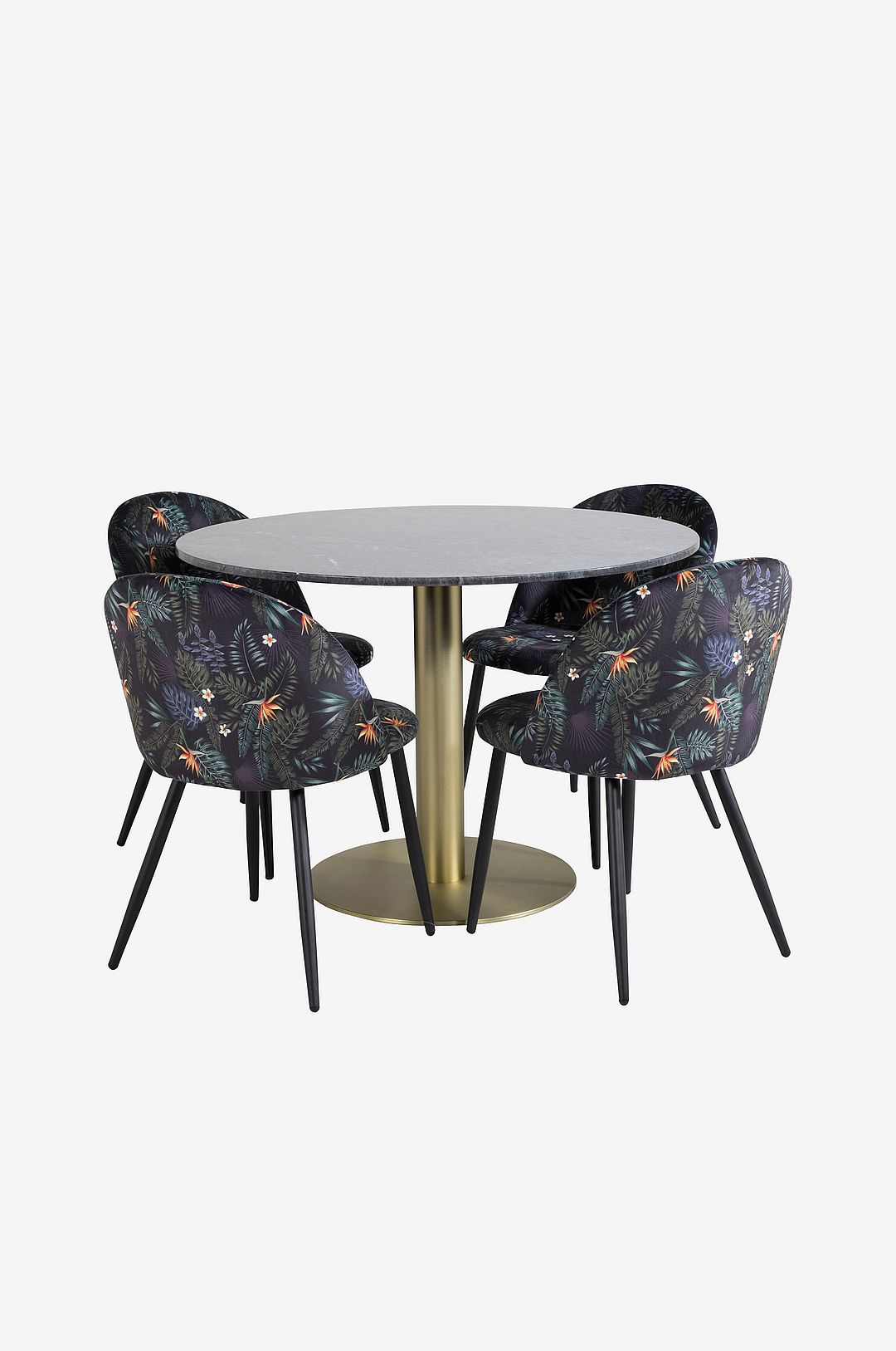 Venture Home – Matgrupp Estri med 4st matstolar Valleta – Svart – Matgrupp 4 personer – Från Homeroom