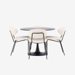 Venture Home – Matgrupp Glade med 4st matstolar Chico – Svart – Matgrupp 4 personer – Från Homeroom