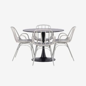 Venture Home – Matgrupp Glade med 4st stolar Dyrön – Svart – Matgrupp 4 personer – Från Homeroom