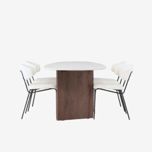 Venture Home – Matgrupp Grönvik med 4st stolar Chico – Vit – Matgrupp 4 personer – Från Homeroom